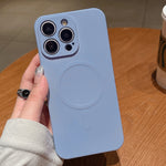 無地リキッドシリコンMagSafe磁気スマホケース、iPhone 16 Pro用、iPhone 16 Plus用、iPhone 16用