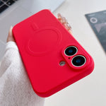 無地リキッドシリコンMagSafe磁気スマホケース、iPhone 16 Pro用、iPhone 16 Plus用、iPhone 16用