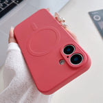 無地リキッドシリコンMagSafe磁気スマホケース、iPhone 16 Pro用、iPhone 16 Plus用、iPhone 16用