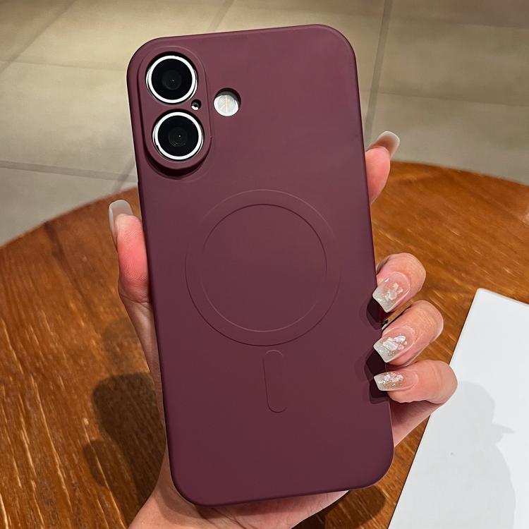 無地リキッドシリコンMagSafe磁気スマホケース、iPhone 16 Pro用、iPhone 16 Plus用、iPhone 16用