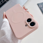 無地リキッドシリコンMagSafe磁気スマホケース、iPhone 16 Pro用、iPhone 16 Plus用、iPhone 16用