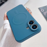 無地リキッドシリコンMagSafe磁気スマホケース、iPhone 16 Pro用、iPhone 16 Plus用、iPhone 16用