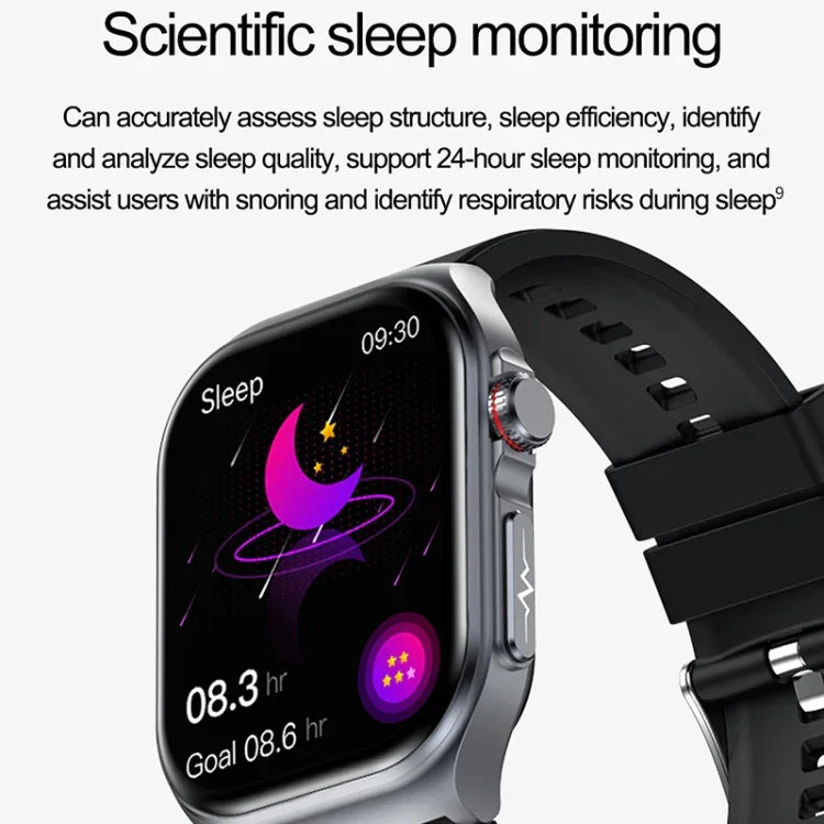 ET585 2.04 inch Steel Strap IP68 Waterproof Smart Watch, Support ECG / Blood Composition Measurement