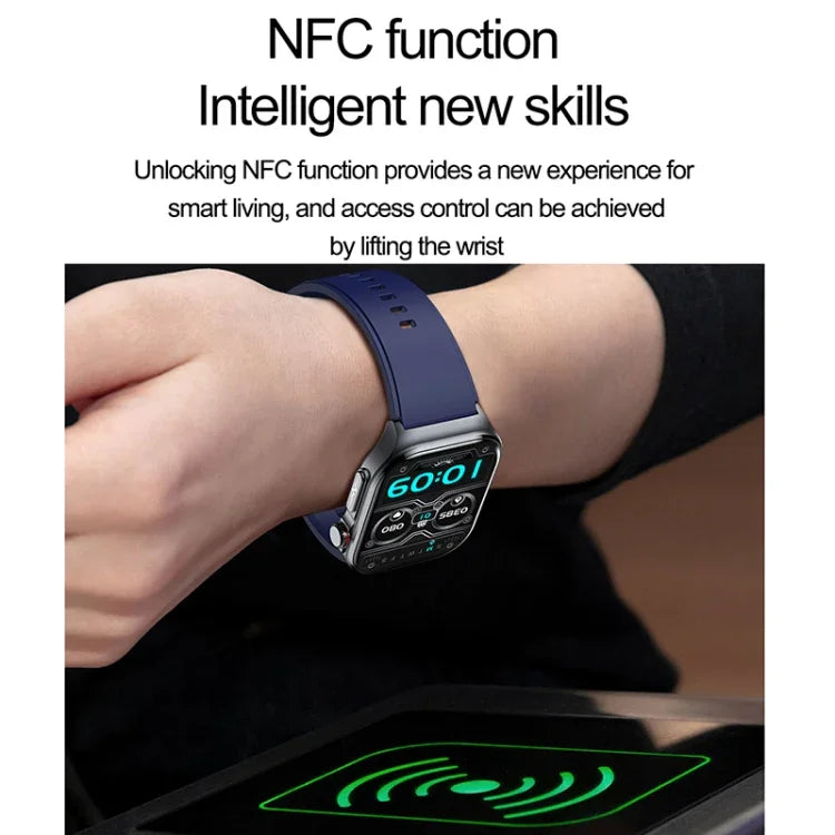 ET585 2.04インチ ナイロンストラップ IP68防水スマートウォッチ、心電図（ECG）／血液成分測定対応