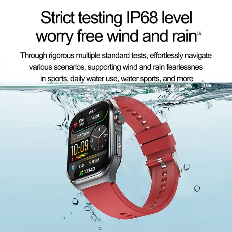 ET585 2.04インチ ナイロンストラップ IP68防水スマートウォッチ、心電図（ECG）／血液成分測定対応