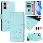スマイル型押しRFIDレザー電話ケース、iPhone 16用、iPhone 15 Pro Max用、iPhone 15 Pro用、iPhone 15 Plus用、iPhone 15用、iPhone 14 Plus用、iPhone 14 / 13用、iPhone 14 Pro用
