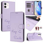 スマイルエンボスRFIDレザースマホケース、iPhone 11 Pro Max用、iPhone 11用、iPhone 11 Pro用、iPod Touch 7 / 6 / 5用、iPhone X / XS用、iPhone XR用、iPhone XS Max用、iPhone 8 Plus / 7 Plus用
