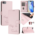スマイルエンボスRFIDレザースマホケース、iPhone 11 Pro Max用、iPhone 11用、iPhone 11 Pro用、iPod Touch 7 / 6 / 5用、iPhone X / XS用、iPhone XR用、iPhone XS Max用、iPhone 8 Plus / 7 Plus用