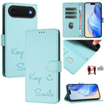 スマイルエンボスRFIDレザースマホケース、iPhone 17 Pro Max用、iPhone 17 Pro用、iPhone 17用、iPhone Air用、iPhone SE 2024用、iPhone 16 Pro Max用、iPhone 16 Pro用、iPhone 16 Plus用