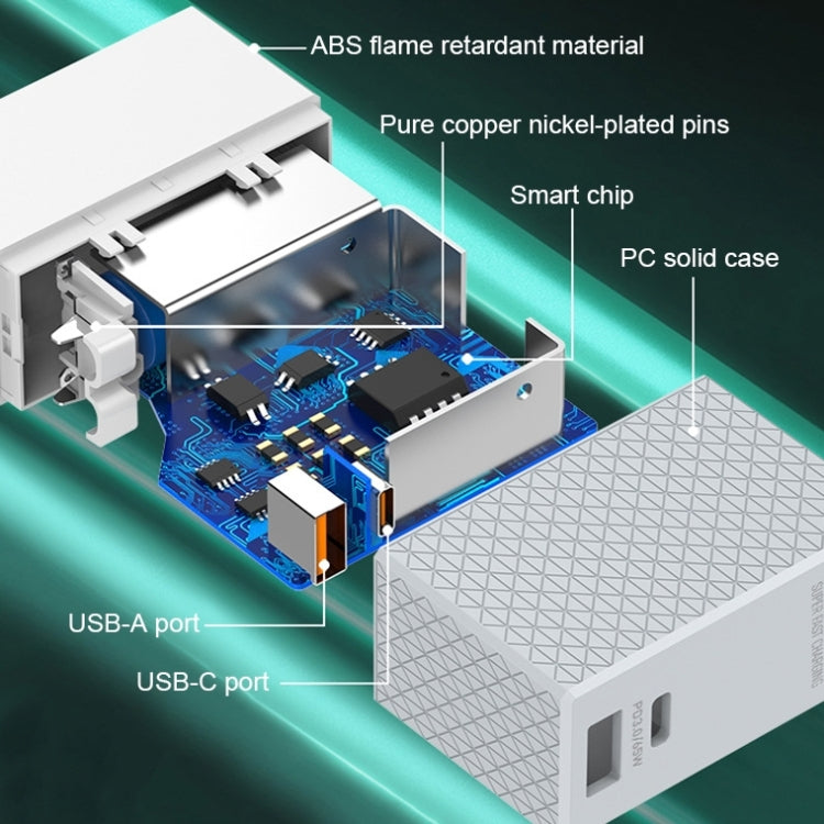 LDNIO A2620C PD3.0 65W USB電源アダプター トラベル充電器 Type-C to Type-C ケーブル付き、EUプラグ、USプラグ、UKプラグ