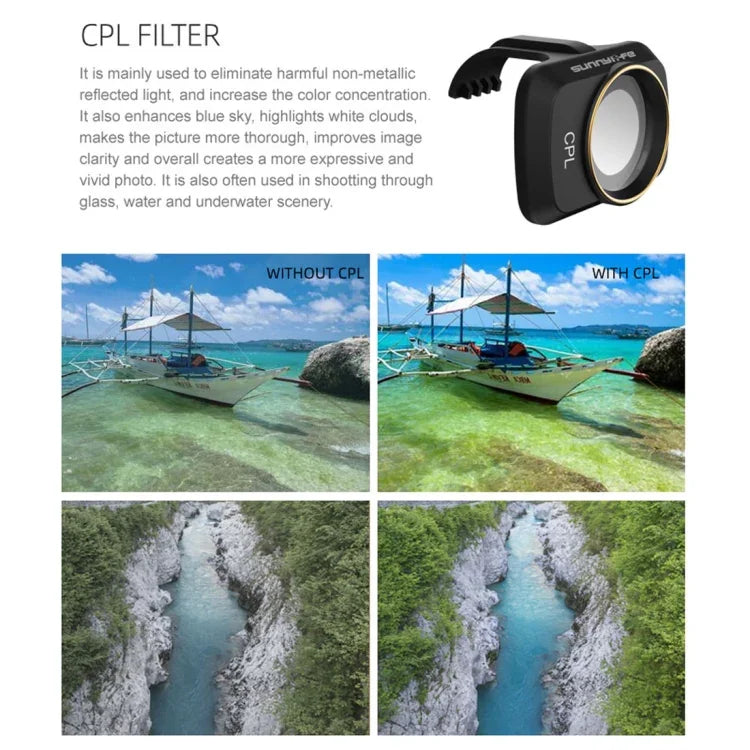 DJI Mavic miniドローン用Sunnylife MM-FI9253 CPLレンズフィルター, CPL