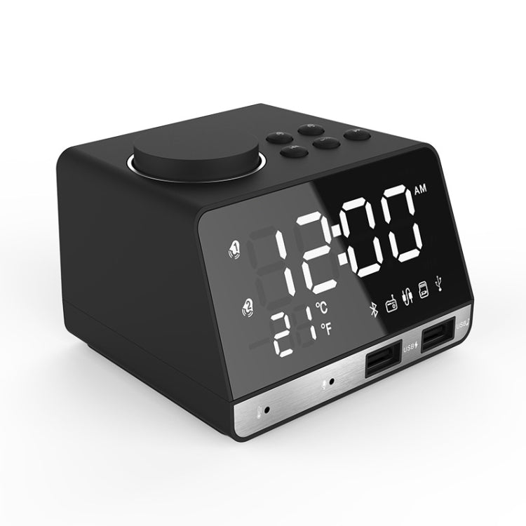 K11 LED Bluetooth 4.2スピーカー目覚まし時計音楽表示ラジオ、EUプラグ、UKプラグ