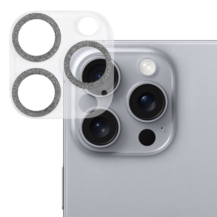 グリッターリング強化ガラスカメラレンズフィルム、iPhone 17用、iPhone 16 Pro / 16 Pro Max用、iPhone 16 / 16 Plus用