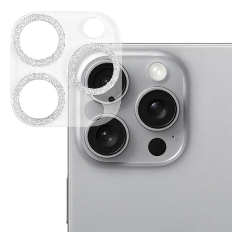 グリッターリング強化ガラスカメラレンズフィルム、iPhone 17用、iPhone 16 Pro / 16 Pro Max用、iPhone 16 / 16 Plus用
