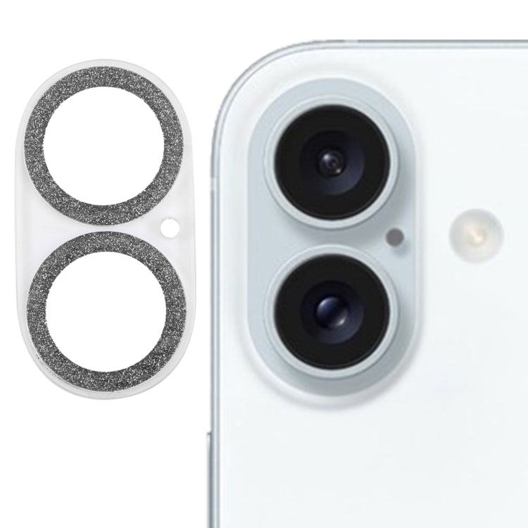 グリッターリング強化ガラスカメラレンズフィルム、iPhone 17用、iPhone 16 Pro / 16 Pro Max用、iPhone 16 / 16 Plus用