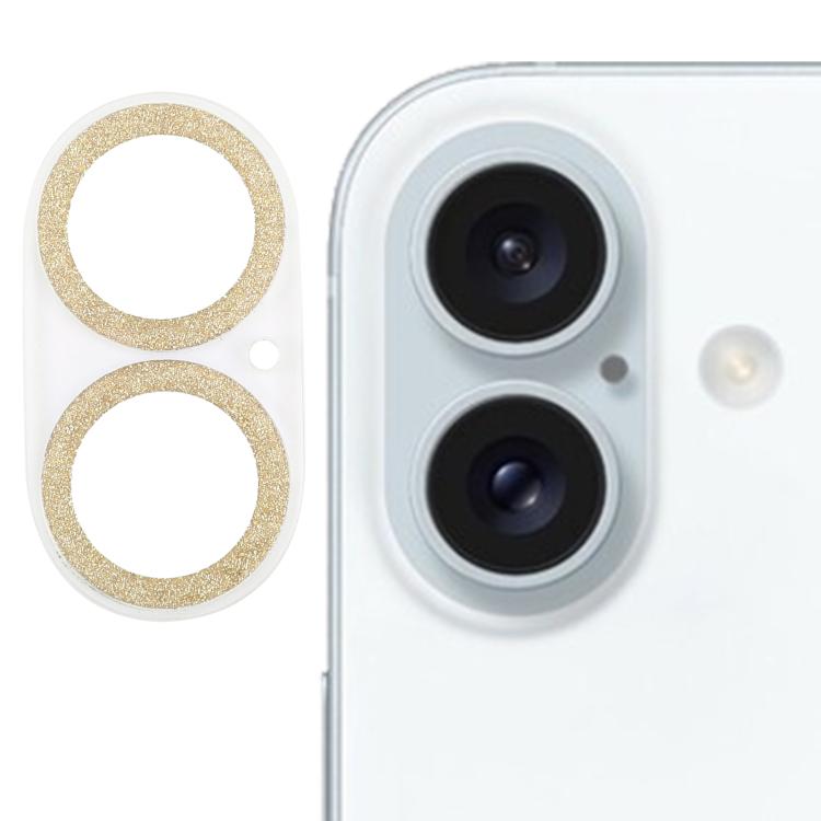 グリッターリング強化ガラスカメラレンズフィルム、iPhone 17用、iPhone 16 Pro / 16 Pro Max用、iPhone 16 / 16 Plus用