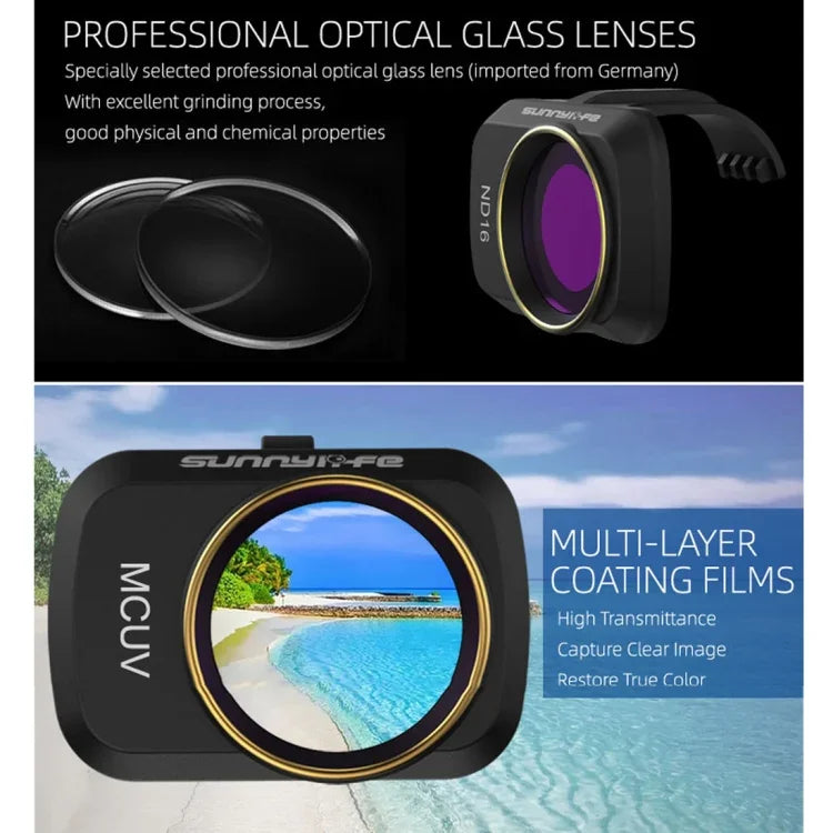 Sunnylife MM-FI9256 DJI Mavic mini用 4-in-1 ドローン ND4+ND8+ND16+ND32 レンズフィルター、ND4+ND8+ND16+ND32