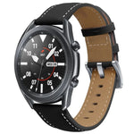 本革シルバーバックル交換用ストラップウォッチバンド、Samsung Galaxy Watch3 45mm用、Samsung Galaxy Watch3 41mm用