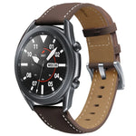 本革シルバーバックル交換用ストラップウォッチバンド、Samsung Galaxy Watch3 45mm用、Samsung Galaxy Watch3 41mm用