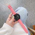 本革シルバーバックル交換用ストラップウォッチバンド、Samsung Galaxy Watch3 45mm用、Samsung Galaxy Watch3 41mm用