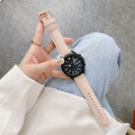 本革シルバーバックル交換用ストラップウォッチバンド、Samsung Galaxy Watch3 45mm用、Samsung Galaxy Watch3 41mm用