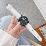 本革シルバーバックル交換用ストラップウォッチバンド、Samsung Galaxy Watch3 45mm用、Samsung Galaxy Watch3 41mm用