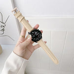 本革シルバーバックル交換用ストラップウォッチバンド、Samsung Galaxy Watch3 45mm用、Samsung Galaxy Watch3 41mm用