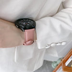 本革シルバーバックル交換用ストラップウォッチバンド、Samsung Galaxy Watch3 45mm用、Samsung Galaxy Watch3 41mm用
