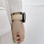 本革シルバーバックル交換用ストラップウォッチバンド、Samsung Galaxy Watch3 45mm用、Samsung Galaxy Watch3 41mm用