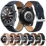本革シルバーバックル交換用ストラップウォッチバンド、Samsung Galaxy Watch3 45mm用、Samsung Galaxy Watch3 41mm用