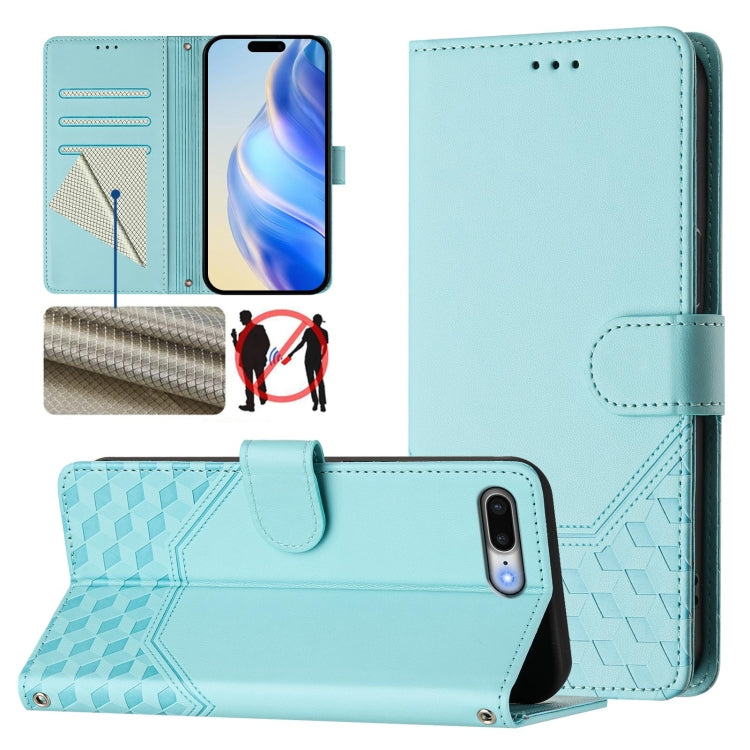 ハニカムエンボス RFIDレザー携帯ケース、iPhone 11 Pro Max用、iPhone 11用、iPhone 11 Pro用、iPhone X / XS用、iPhone XR用、iPhone XS Max用、iPhone 8 Plus / 7 Plus用