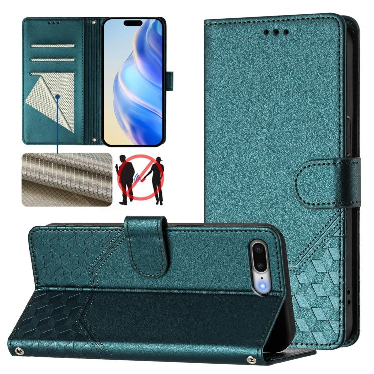ハニカムエンボス RFIDレザー携帯ケース、iPhone 11 Pro Max用、iPhone 11用、iPhone 11 Pro用、iPhone X / XS用、iPhone XR用、iPhone XS Max用、iPhone 8 Plus / 7 Plus用