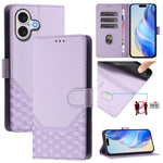 ハニカム型エンボス加工RFIDレザースマホケース、iPhone 17e / 16e用、iPhone 17 Pro Max用、iPhone 17 Pro用、iPhone 17用、iPhone Air用、iPhone 16 Pro Max用、iPhone 16 Pro用、iPhone 16 Plus用