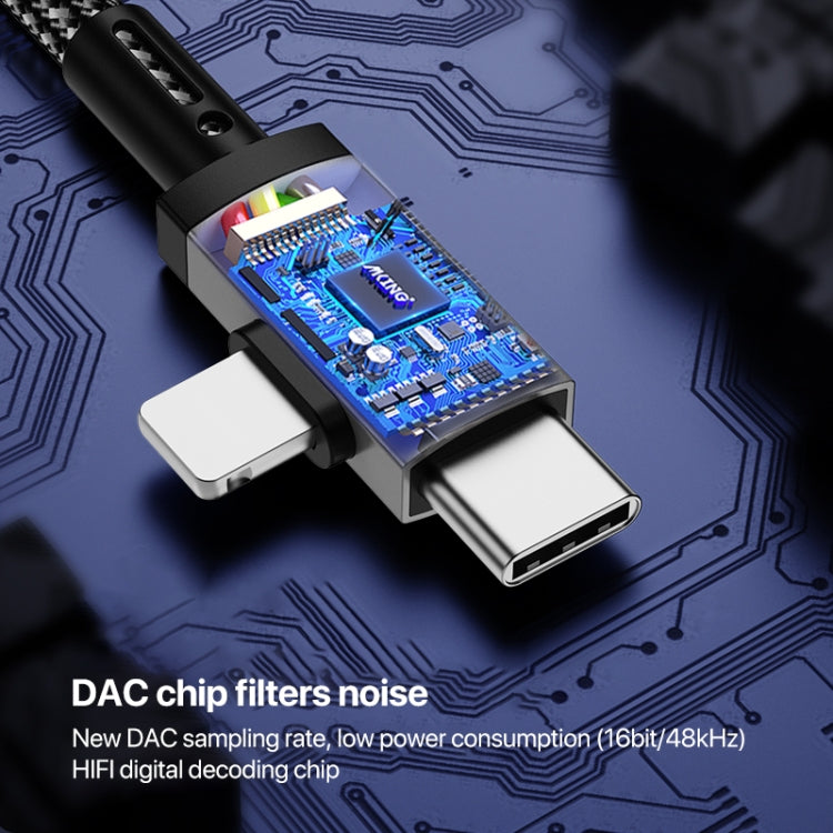 2in1 8ピン、USB-C / Type-Cから3.5mmカーAUXオーディオアダプターケーブル、Type-C、8ピンから3.5mm、長さ：1m
