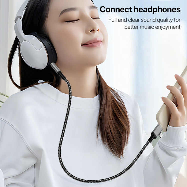2in1 8ピン、USB-C / Type-Cから3.5mmカーAUXオーディオアダプターケーブル、Type-C、8ピンから3.5mm、長さ：1m