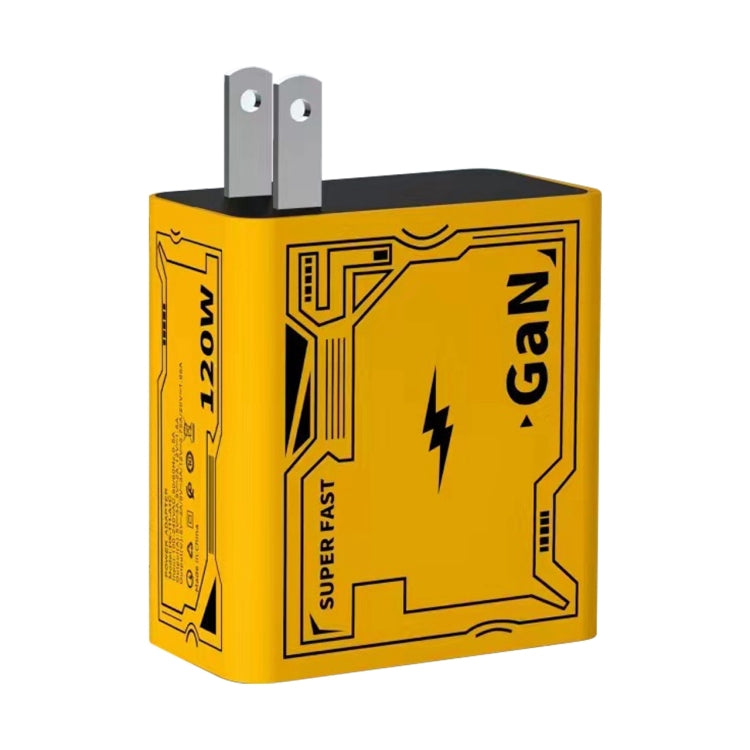 HX111 120W USB、Type-C GaN 超高速充電器、USプラグ、EUプラグ、UKプラグ