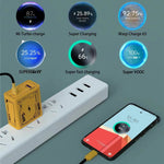 HX111 120W USB、Type-C GaN 超高速充電器、USプラグ、EUプラグ、UKプラグ