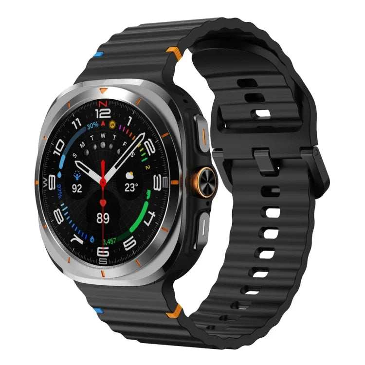 波状グレインステッチシリコン時計バンド、Samsung Galaxy Watch Ultra 47mm / Ultra 2025 用