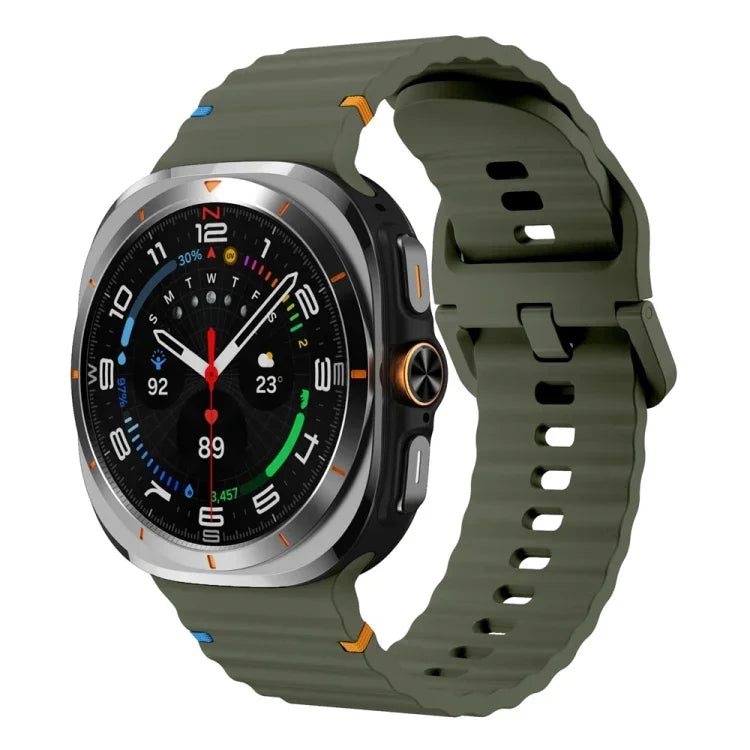 波状グレインステッチシリコン時計バンド、Samsung Galaxy Watch Ultra 47mm / Ultra 2025 用
