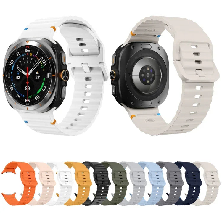 波状グレインステッチシリコン時計バンド、Samsung Galaxy Watch Ultra 47mm / Ultra 2025 用