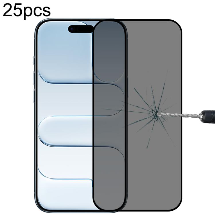 25枚セットフルカバー防スパイシルクスクリーン強化ガラスフィルム、iPhone 17 Pro Max用、iPhone 17 Pro用、iPhone 17用、iPhone Air用、iPhone 16 Pro Max用、iPhone 16 Pro用、iPhone 16 Plus用、iPhone 16用