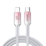 JOYROOM S-A42 クリスタルクリアシリーズ高速充電データケーブル、長さ：1.2m、Type-C to Type-Cケーブル、Type-C to 8ピンケーブル、USB to Type-Cケーブル、USB to 8ピンケーブル