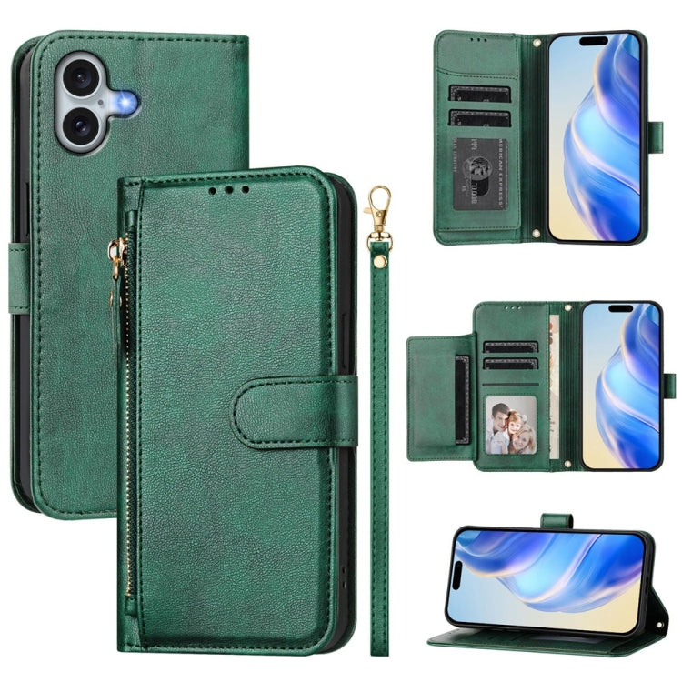 マルチカードスロットジッパー財布レザースマホケース、iPhone 17e / 16e用、iPhone 17 Pro Max用、iPhone 17 Pro用、iPhone 17用、iPhone Air用、iPhone 16 Pro Max用、iPhone 16 Pro用、iPhone 16 Plus用