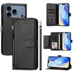 マルチカードスロットジッパー財布レザースマホケース、iPhone 17e / 16e用、iPhone 17 Pro Max用、iPhone 17 Pro用、iPhone 17用、iPhone Air用、iPhone 16 Pro Max用、iPhone 16 Pro用、iPhone 16 Plus用