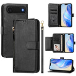 マルチカードスロットジッパー財布レザースマホケース、iPhone 17e / 16e用、iPhone 17 Pro Max用、iPhone 17 Pro用、iPhone 17用、iPhone Air用、iPhone 16 Pro Max用、iPhone 16 Pro用、iPhone 16 Plus用