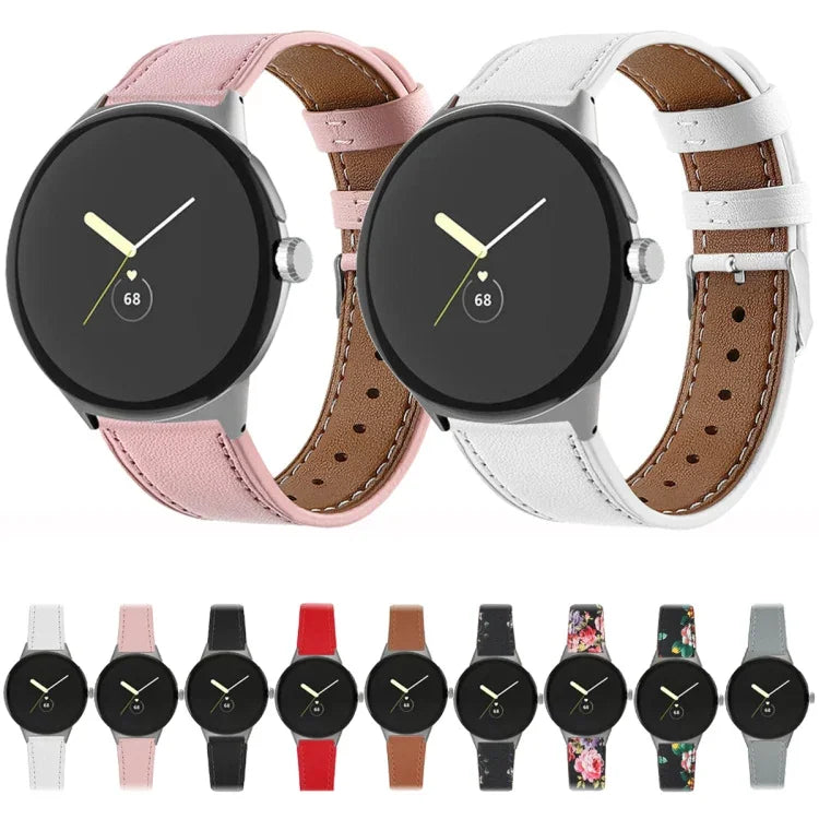 ラウンドテール 本革ウォッチバンド、Google Pixel Watch 4 / Watch 3 45mm用