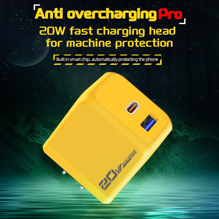 M167 PD 20W Type-C と USB QC 3.0 急速充電器、EUプラグ、USプラグ