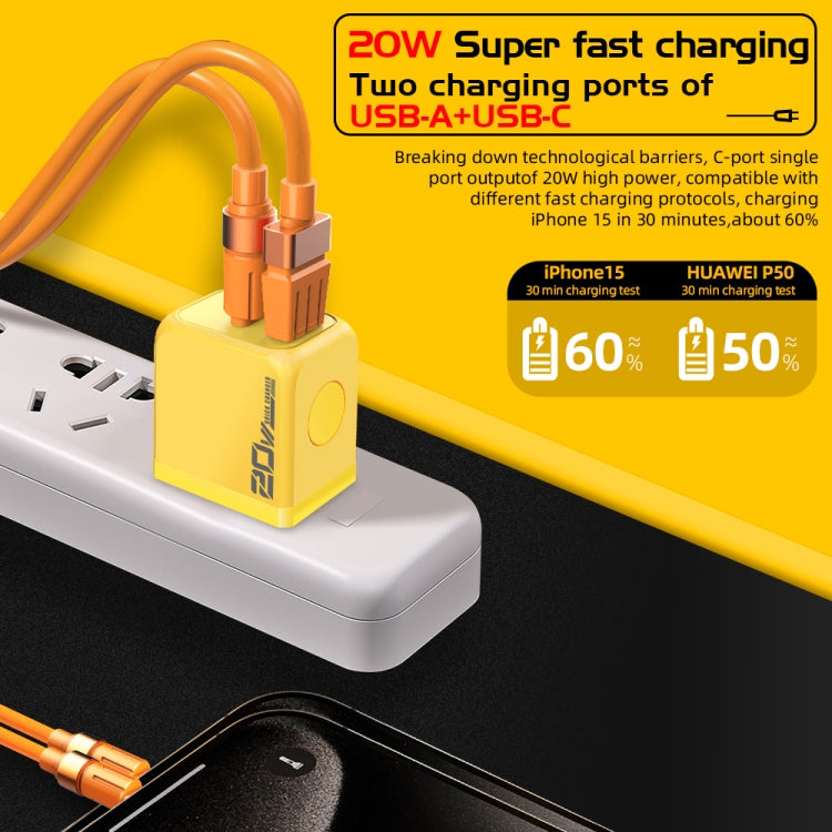 M167 PD 20W Type-C と USB QC 3.0 急速充電器、EUプラグ、USプラグ