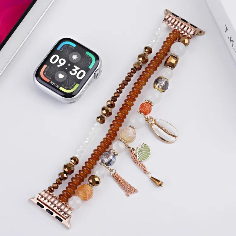 シェルビーズチェーンウォッチバンド、Apple Watch 46mm / 49mm / 45mm / 44mm 用、Apple Watch 42mm / 41mm / 40mm / 38mm 用