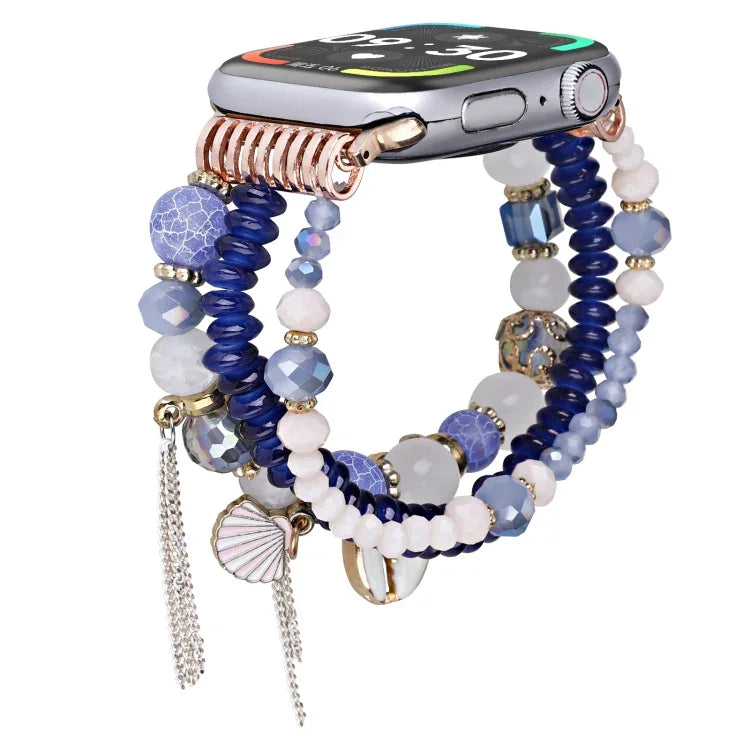 シェルビーズチェーンウォッチバンド、Apple Watch 46mm / 49mm / 45mm / 44mm 用、Apple Watch 42mm / 41mm / 40mm / 38mm 用